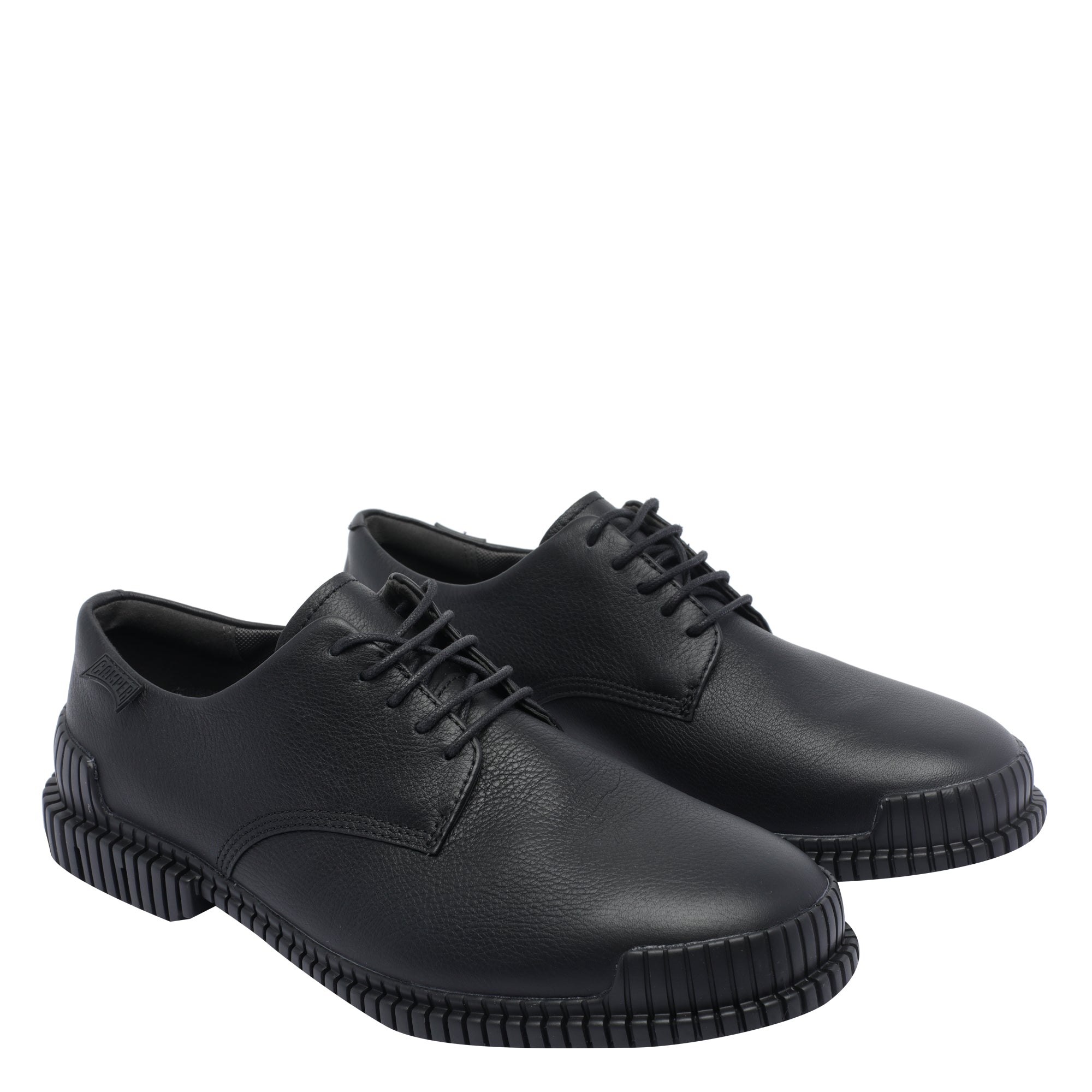 Camper Flat Shoes Black Calf Leather/rubber Sole