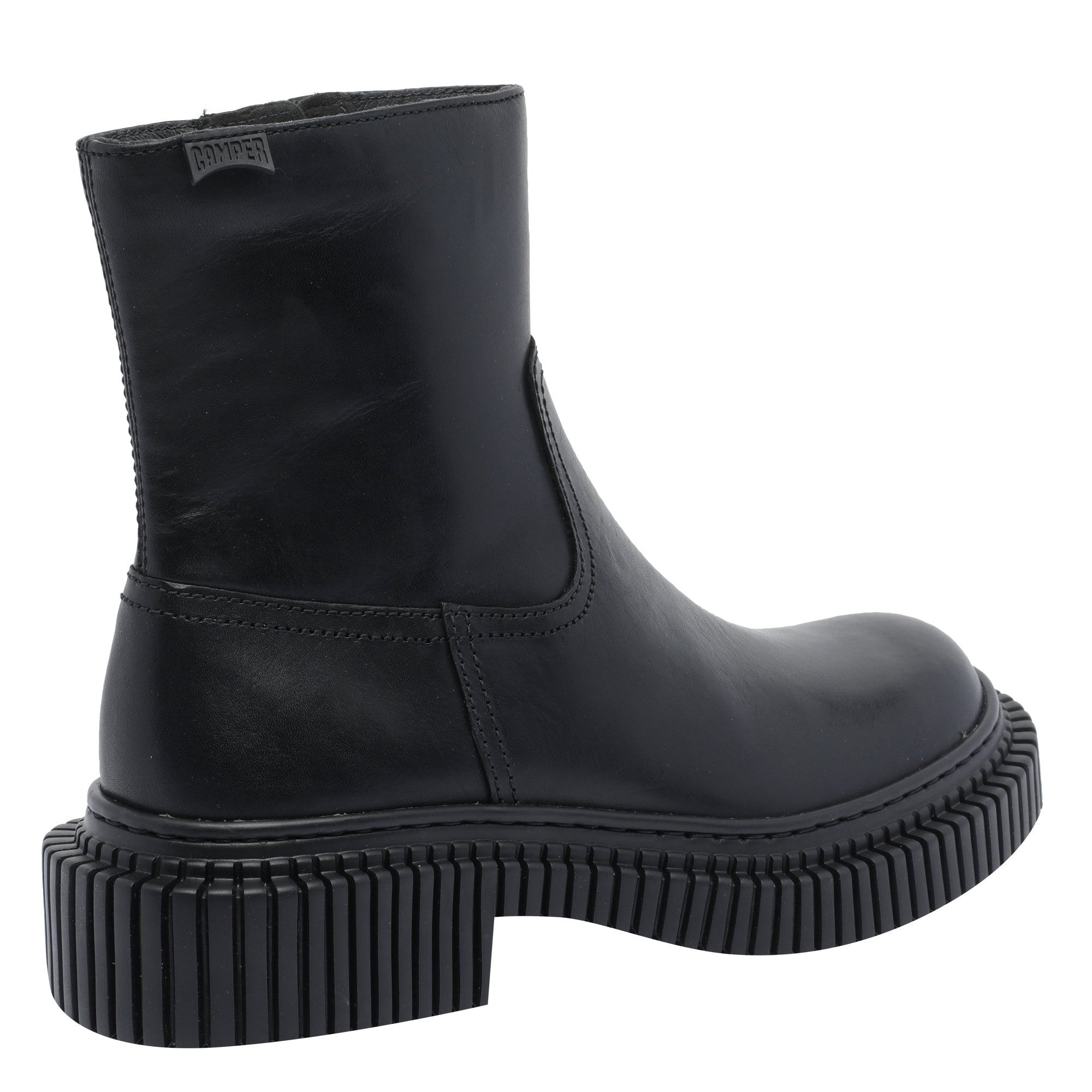Camper Boots Black Calf Leather/rubber Sole