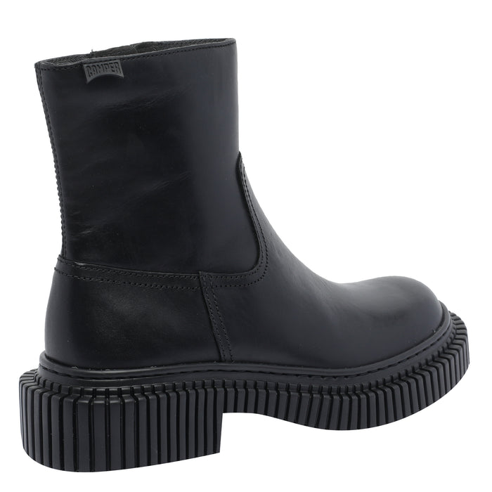 Camper Boots Black Calf Leather/rubber Sole