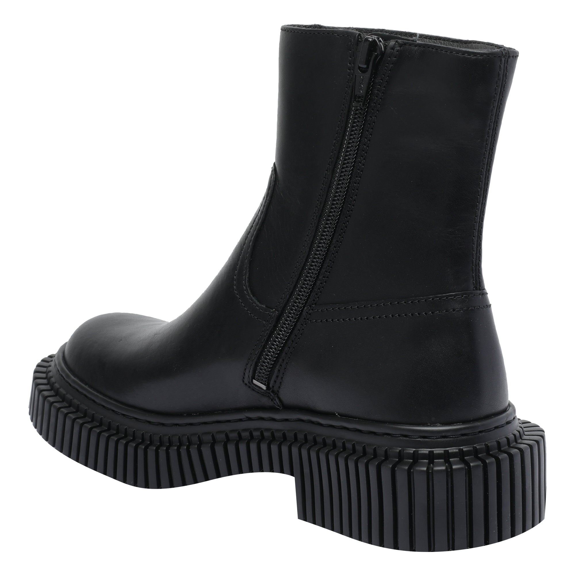 Camper Boots Black Calf Leather/rubber Sole