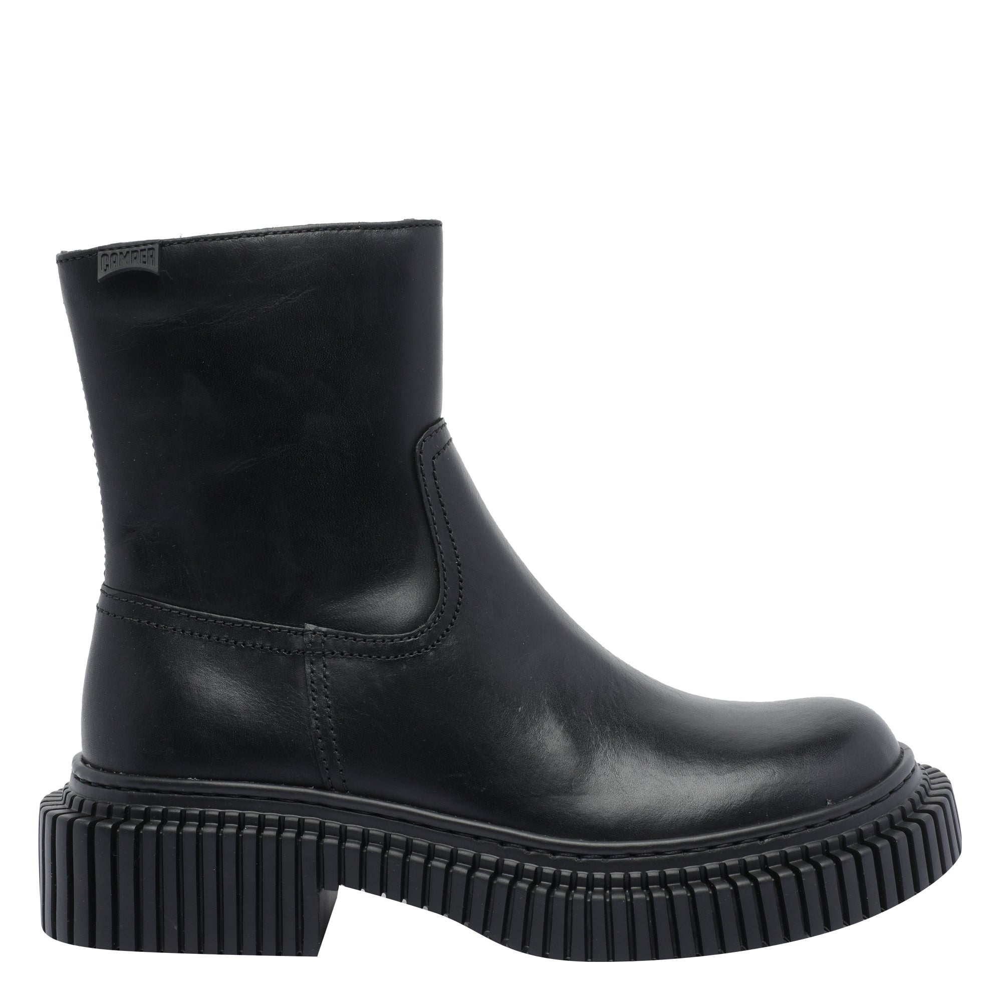 Camper Boots Black Calf Leather/rubber Sole