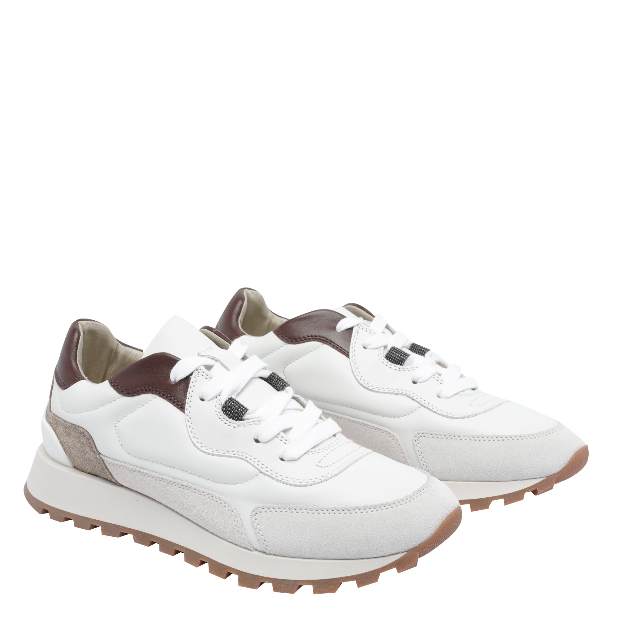 Brunello Cucinelli Sneakers White Leather/ Rubber Sole