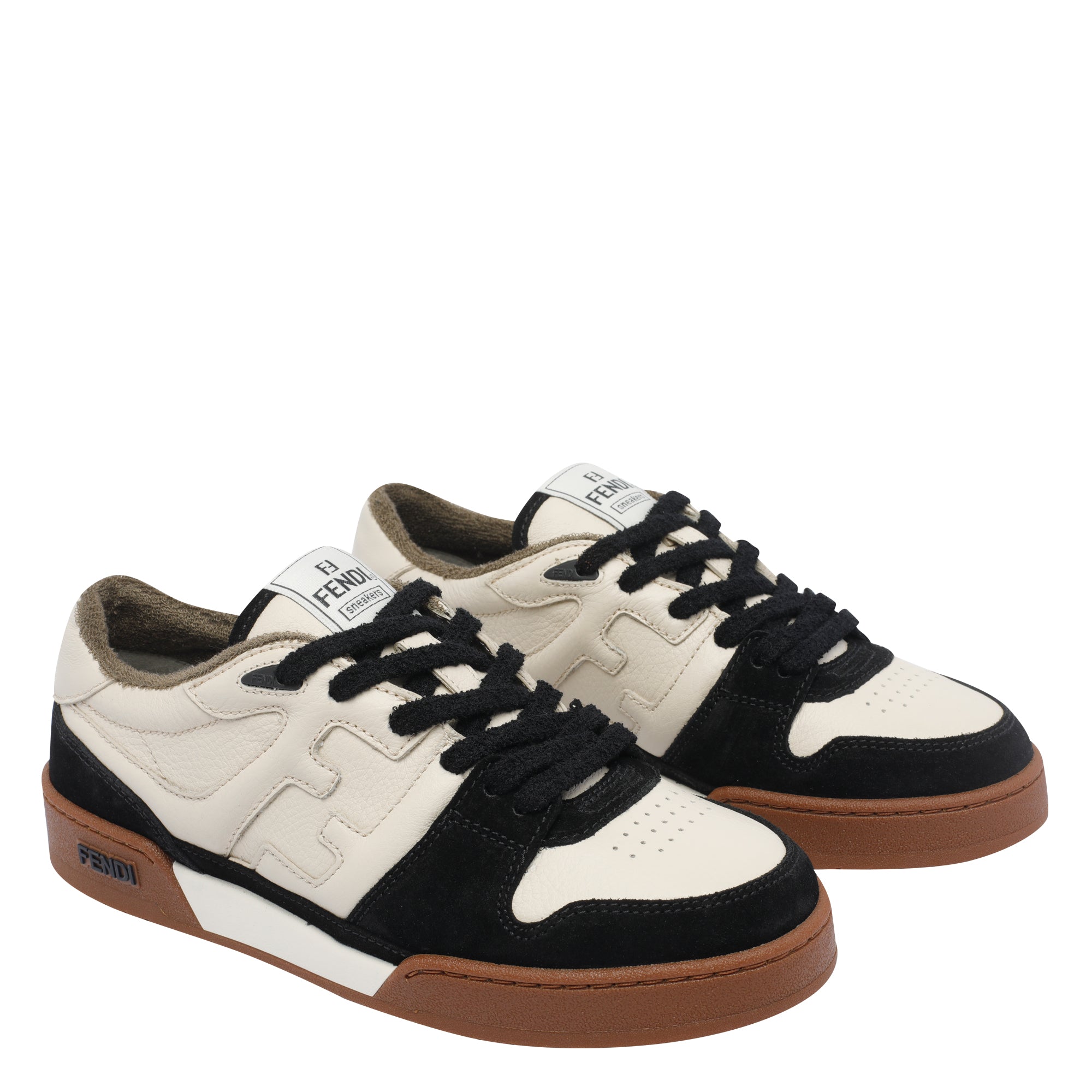 Fendi Sneakers White Calf Leather/ Rubber Sole