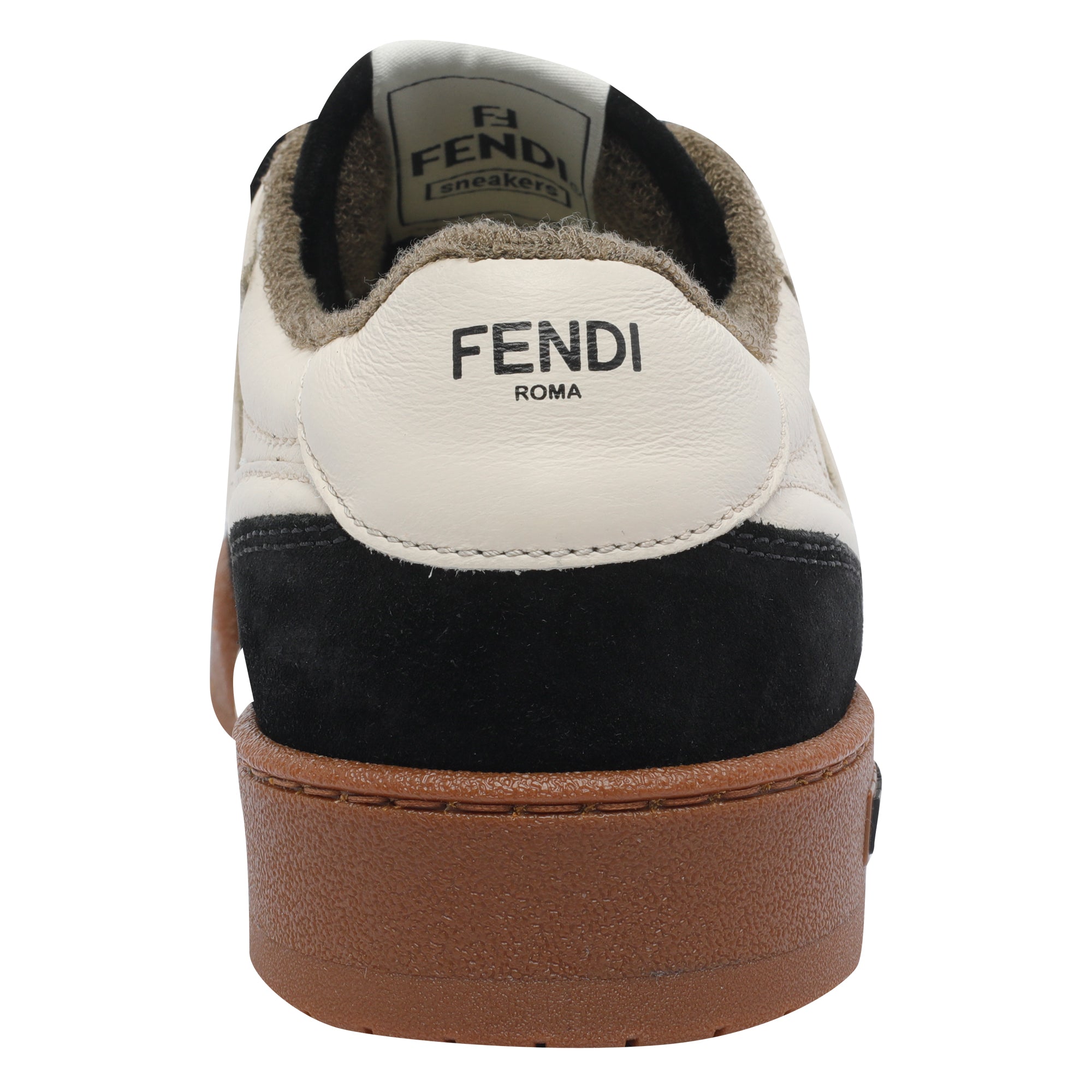 Fendi Sneakers White Calf Leather/ Rubber Sole