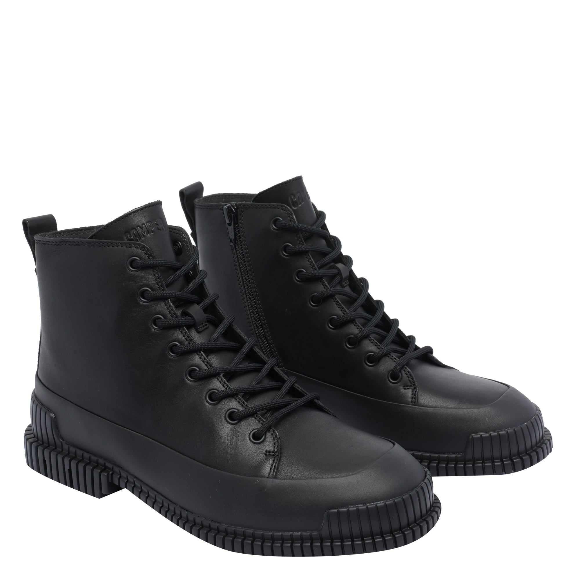 Camper Boots Black Calf Leather/rubber Sole