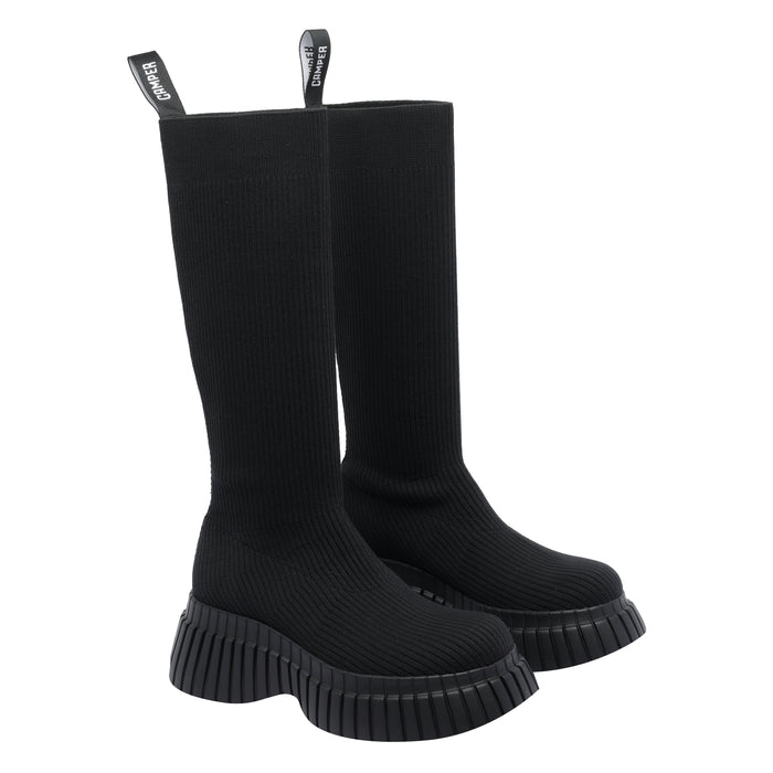 Camper Boots Black Fabric/rubber Sole