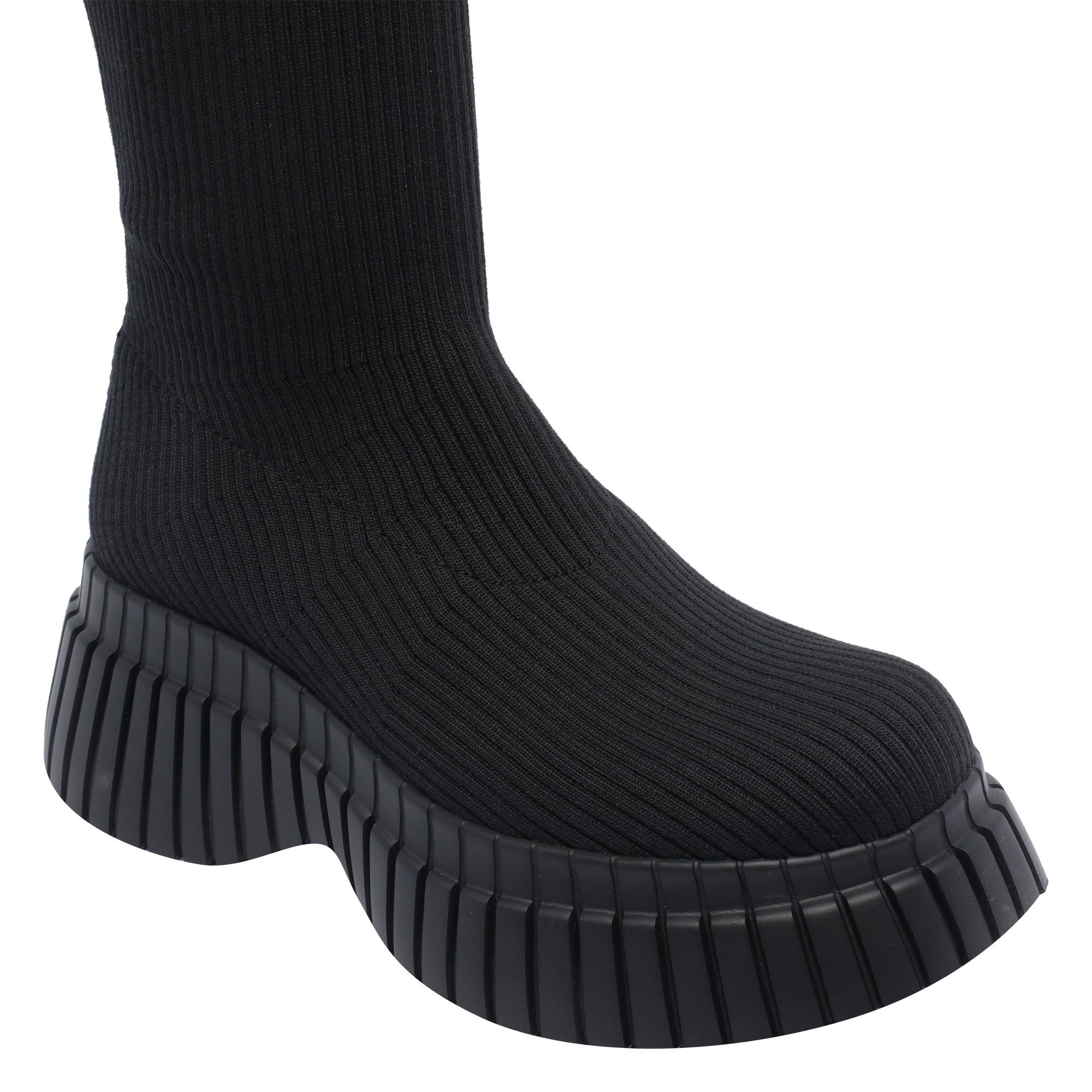 Camper Boots Black Fabric/rubber Sole