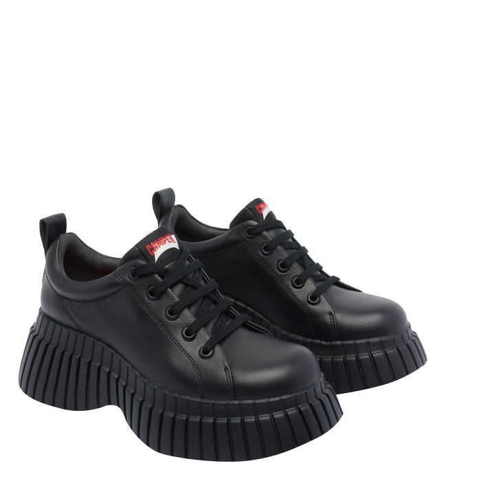 Camper Flat Shoes Black Calf Leather/rubber Sole