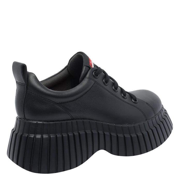 Camper Flat Shoes Black Calf Leather/rubber Sole