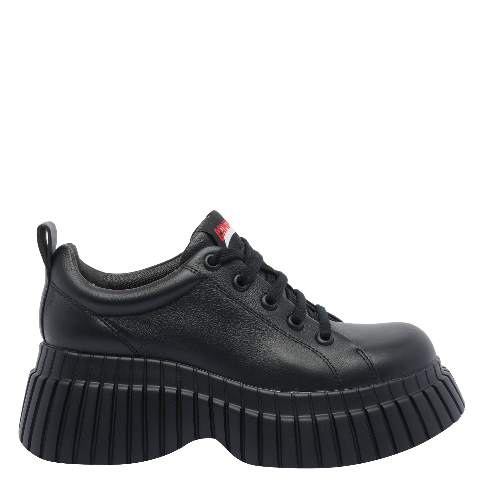 Camper Flat Shoes Black Calf Leather/rubber Sole
