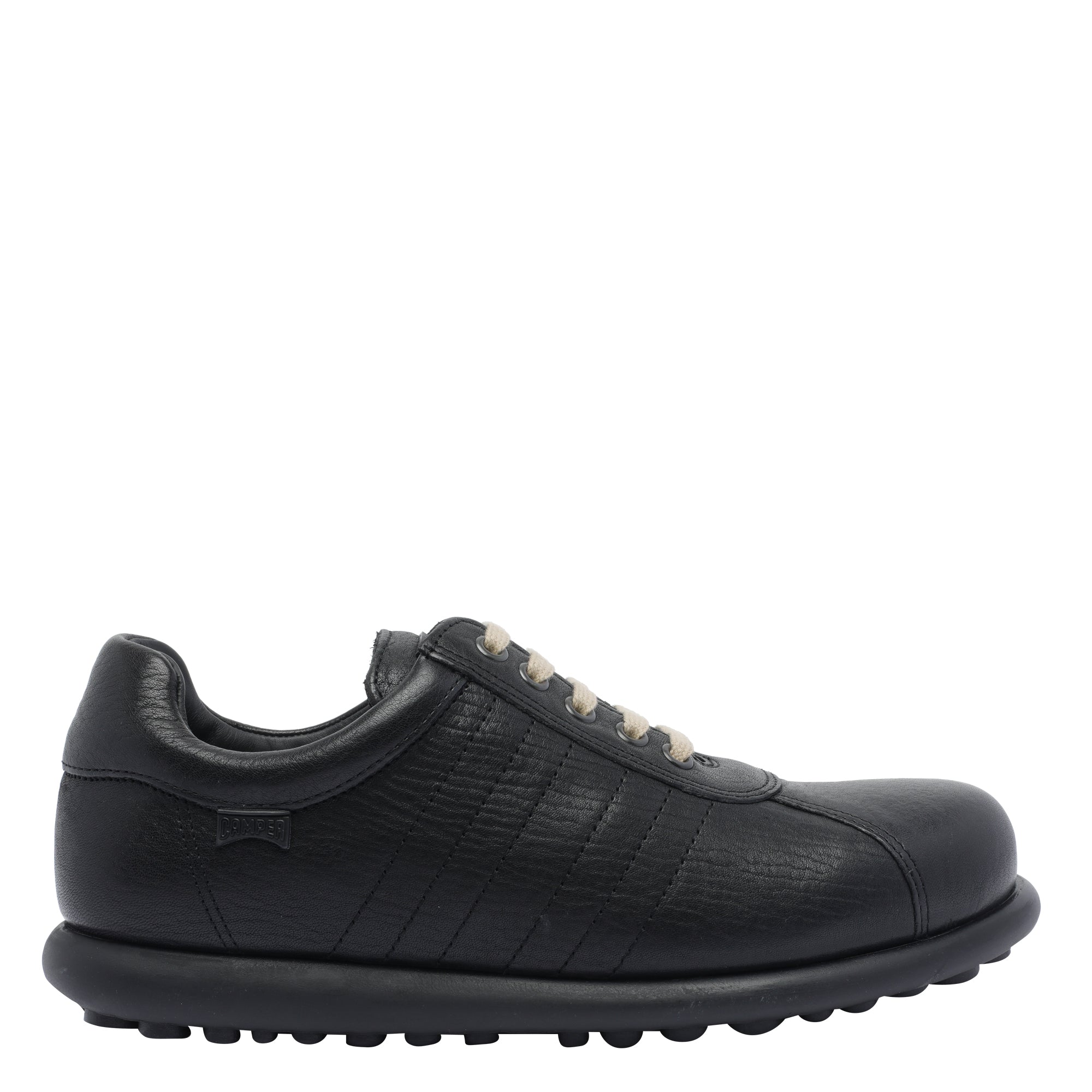 Camper Flat Shoes Black Calf Leather/rubber Sole