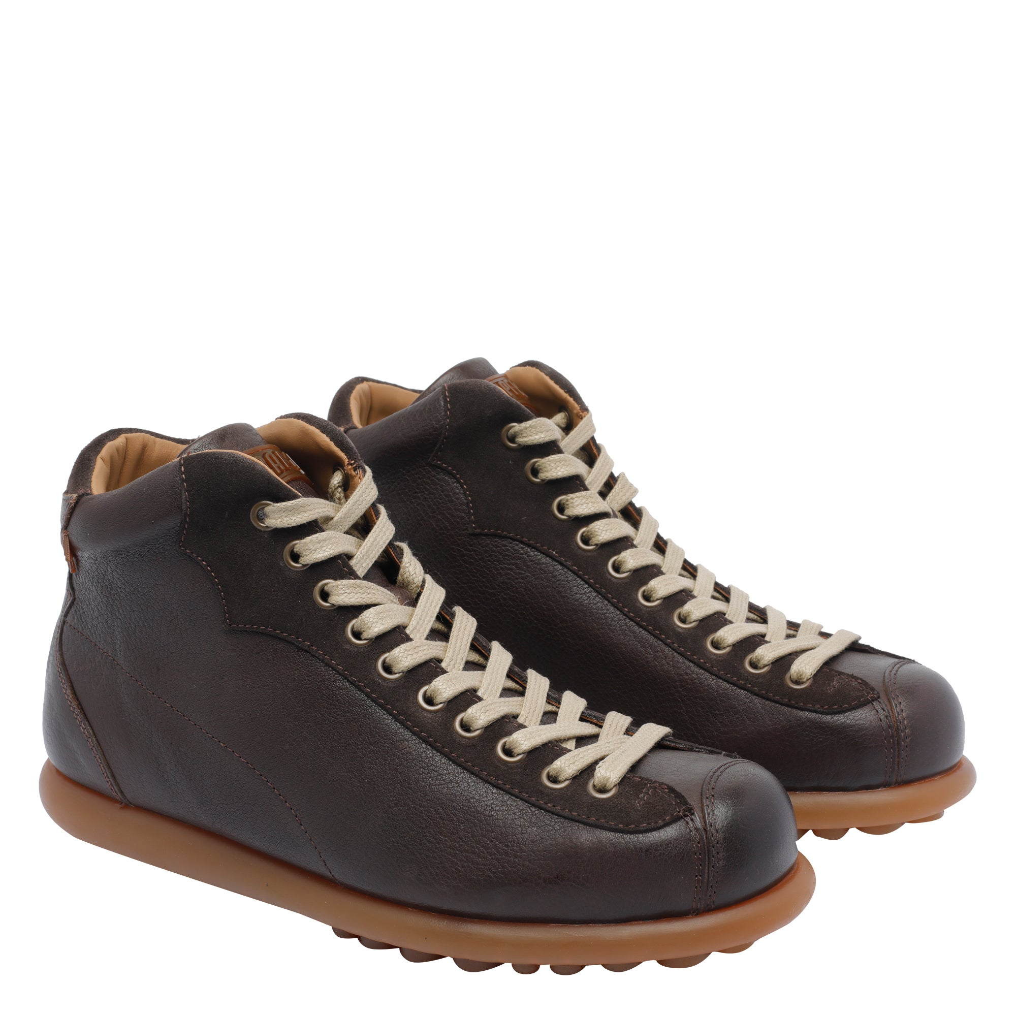 Camper Boots Brown Calf Leather/rubber Sole
