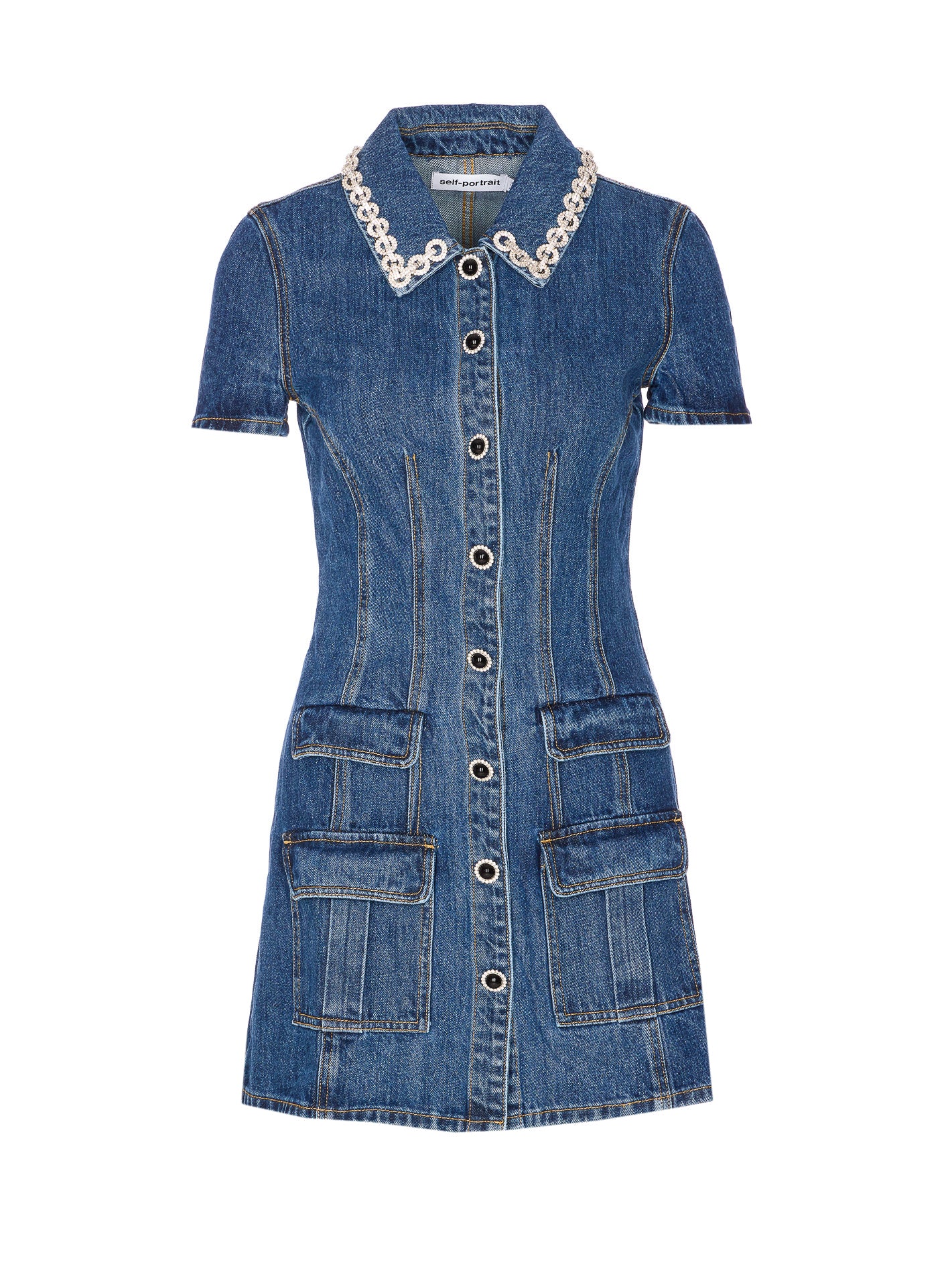 Self Portrait Dresses Blue Cotton