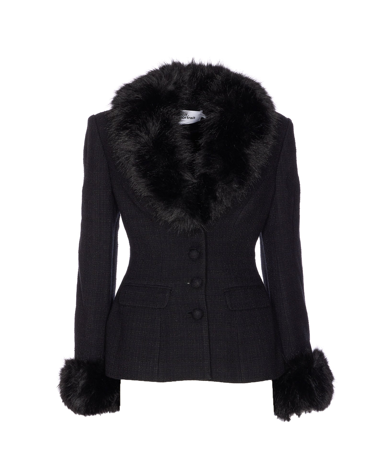 Self Portrait Jackets Black Acrylic