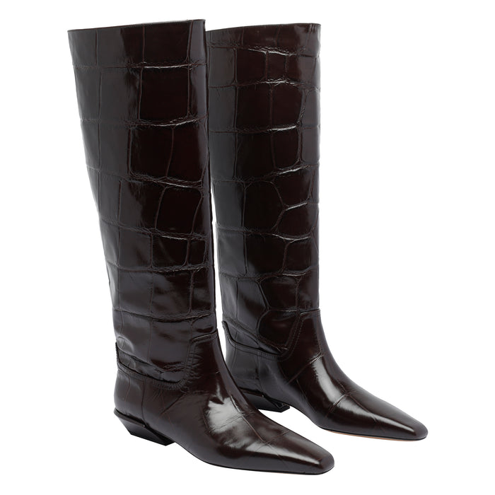 Paris Texas Boots Brown Calf Leather/leather Sole