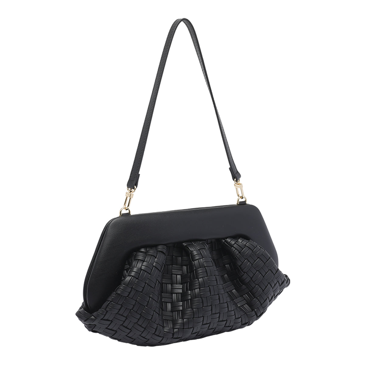 The Moire Bags Black Tia Vegan Fabric