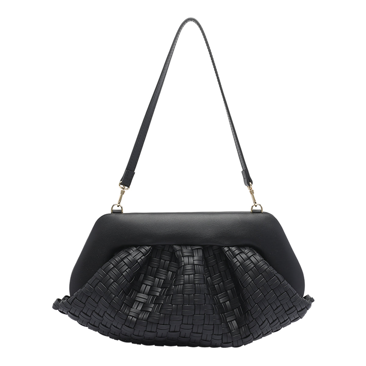 The Moire Bags Black Tia Vegan Fabric