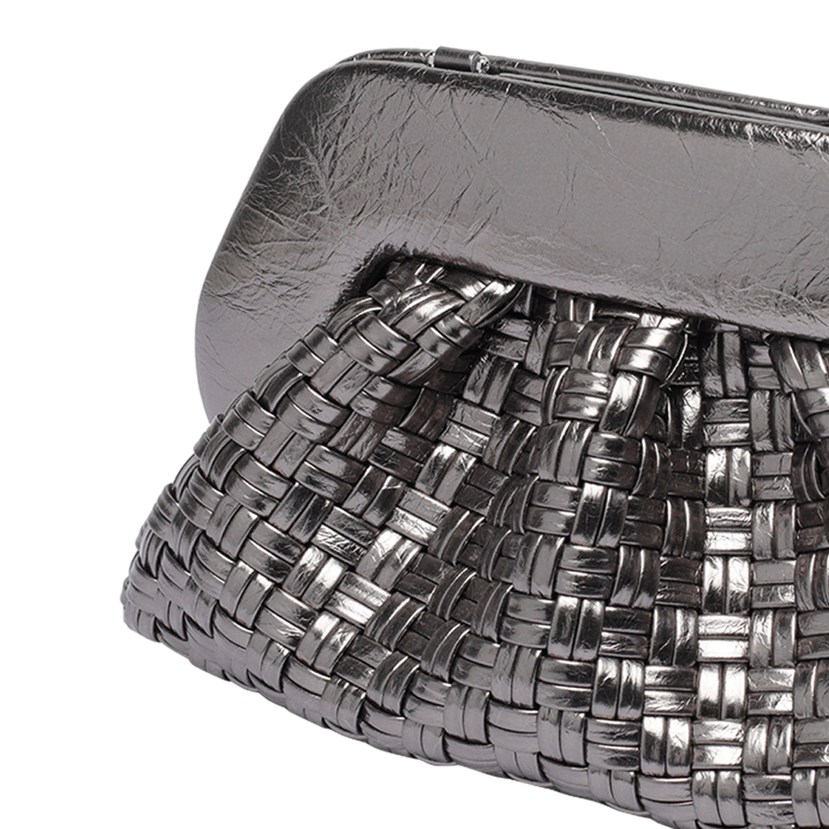 The Moire Bags Silver Tia Vegan Fabric