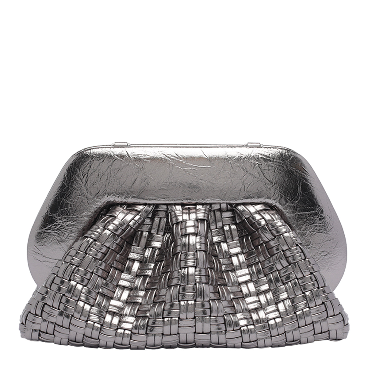 The Moire Bags Silver Tia Vegan Fabric