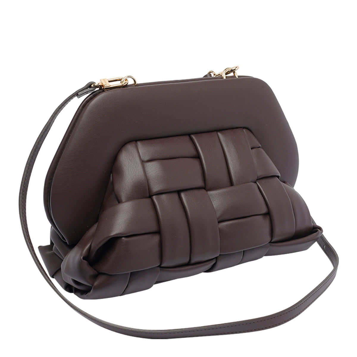 The Moire Bags Brown Tia Vegan Fabric