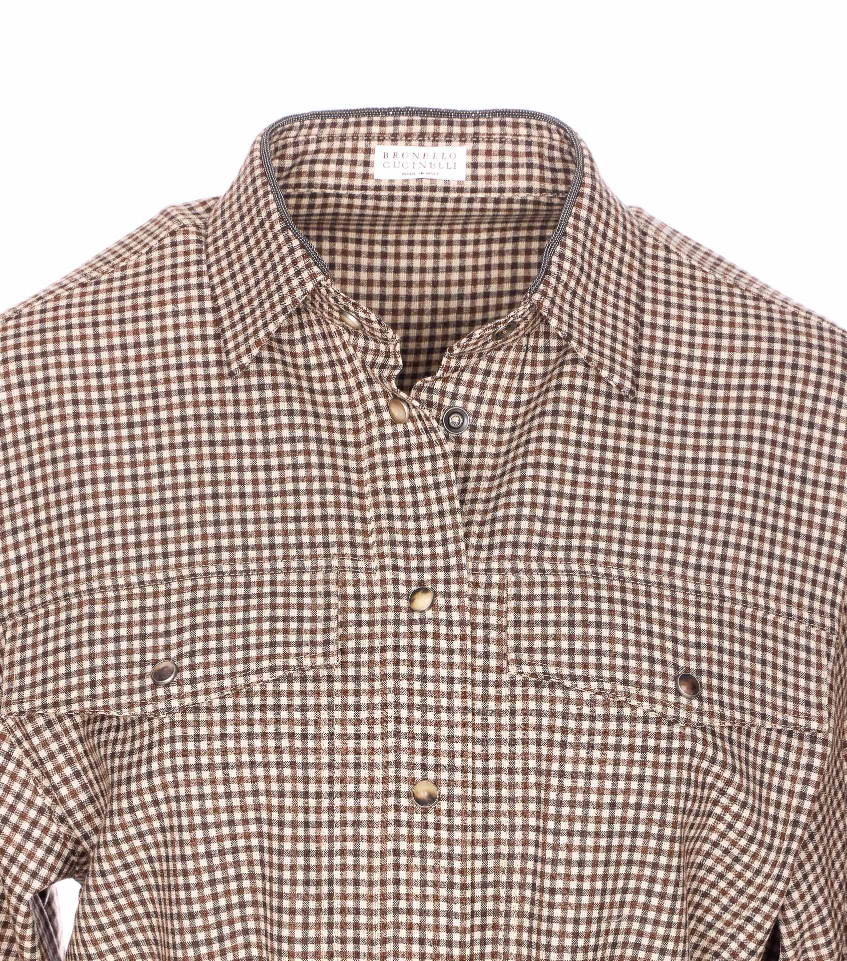 Brunello Cucinelli Shirts Beige Virgin Wool