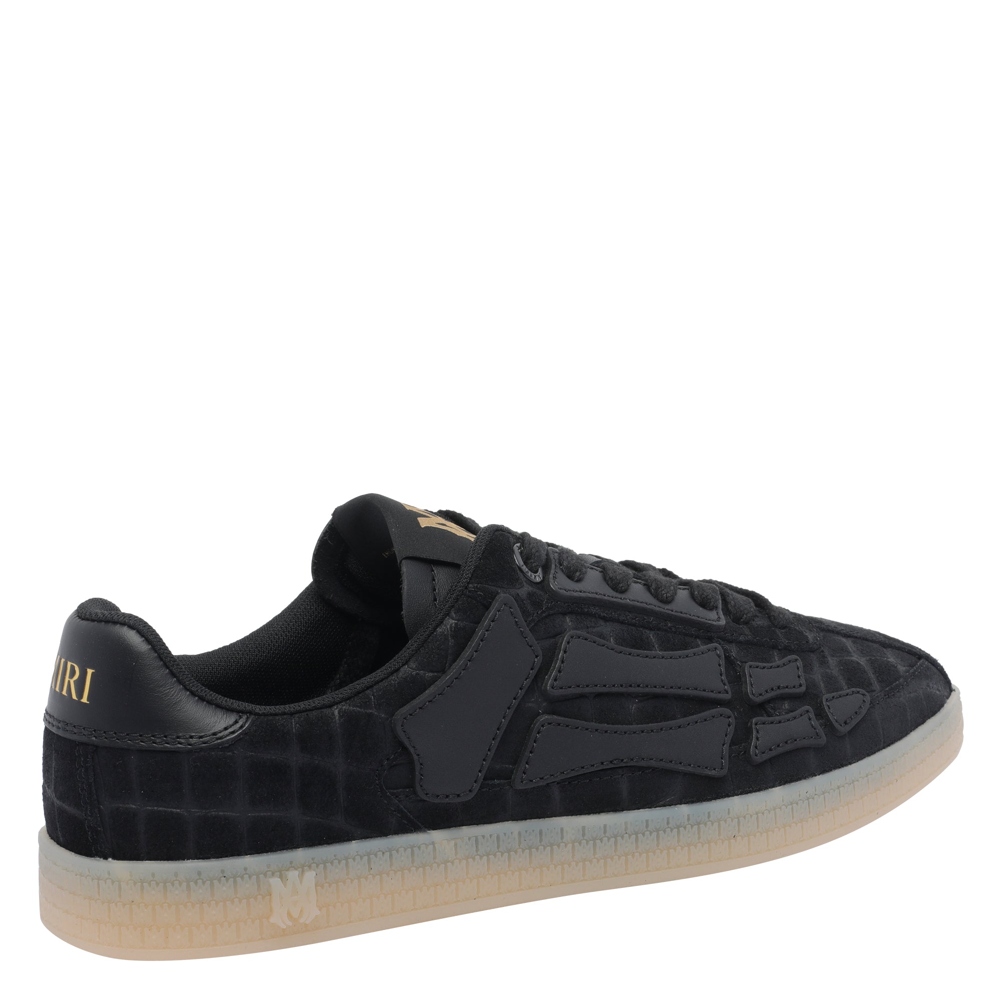 Amiri Sneakers Black Calf Leather/ Ruber Sole