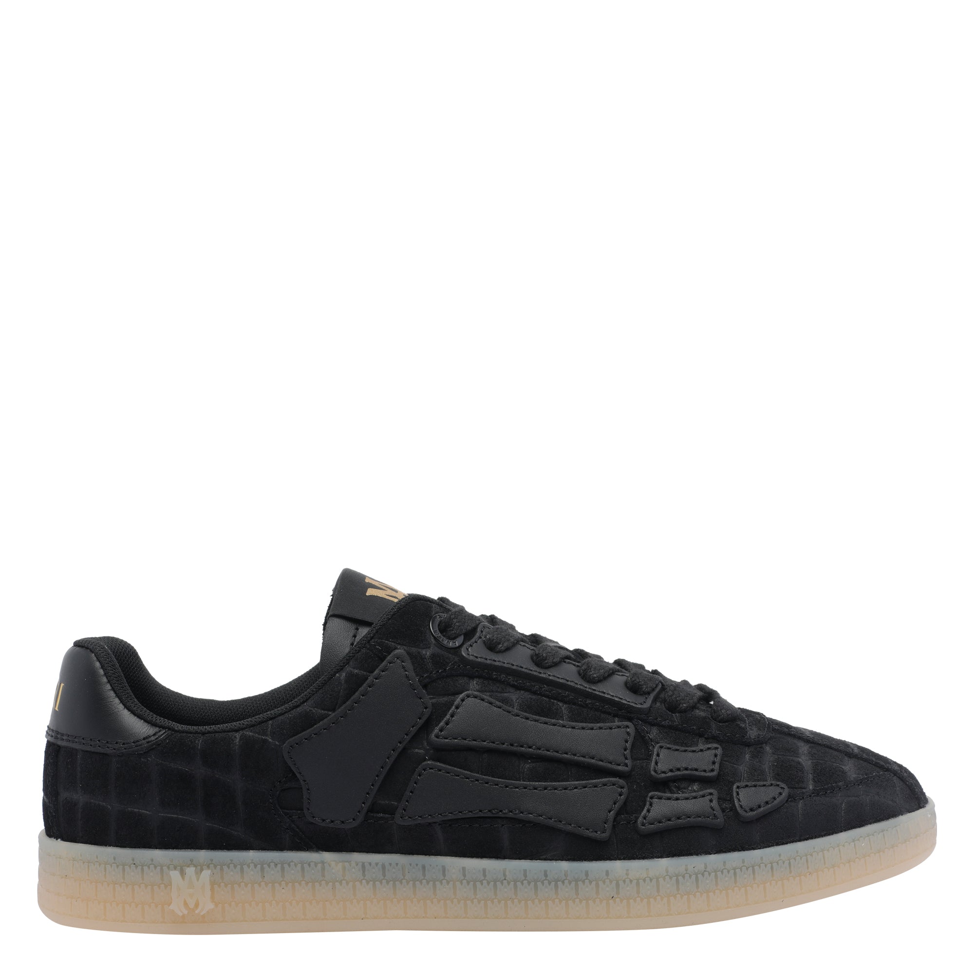 Amiri Sneakers Black Calf Leather/ Ruber Sole