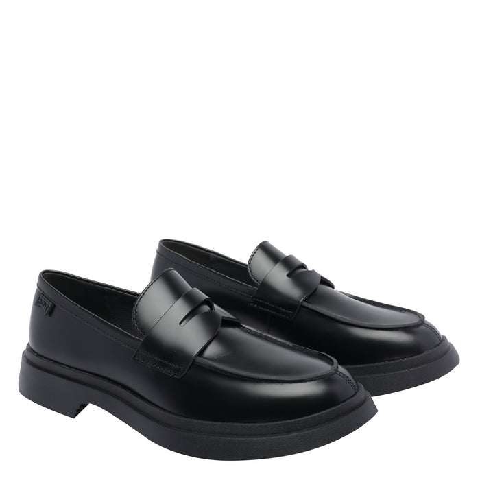 Camper Flat Shoes Black Calf Leather/rubber Sole