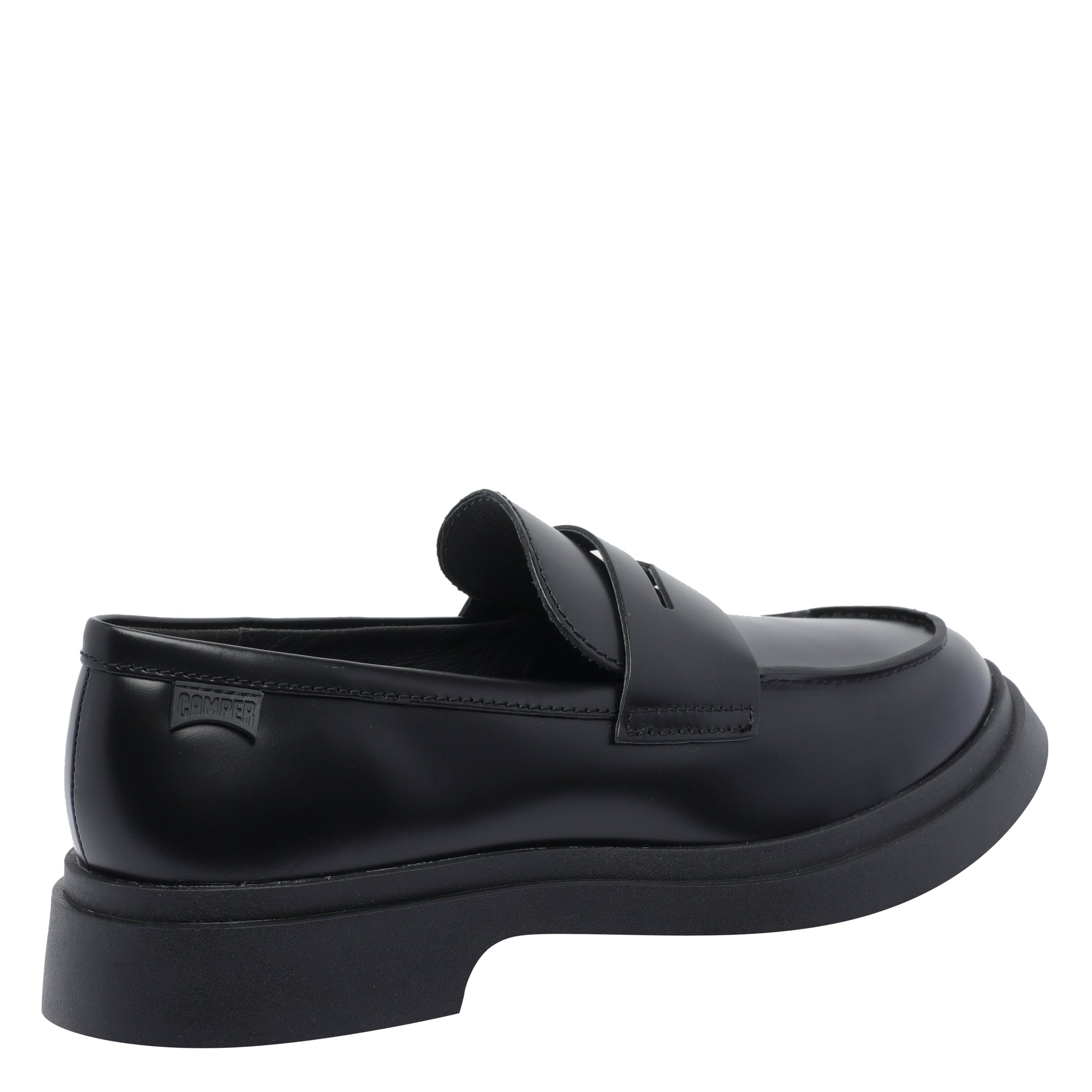 Camper Flat Shoes Black Calf Leather/rubber Sole