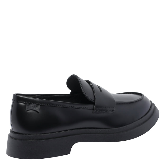 Camper Flat Shoes Black Calf Leather/rubber Sole
