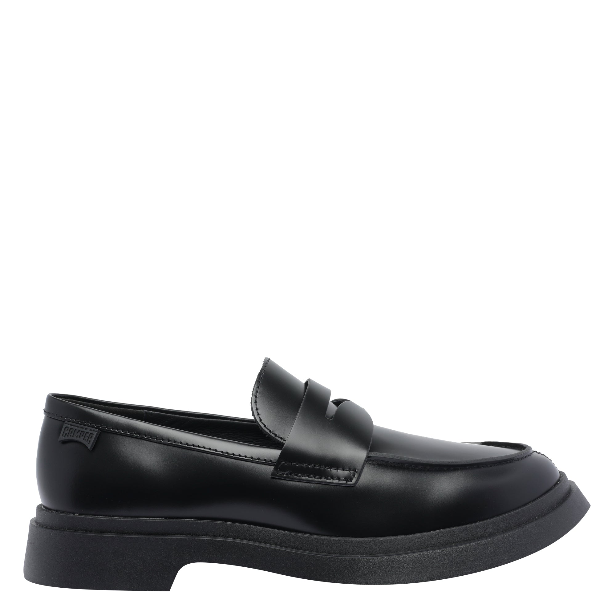 Camper Flat Shoes Black Calf Leather/rubber Sole