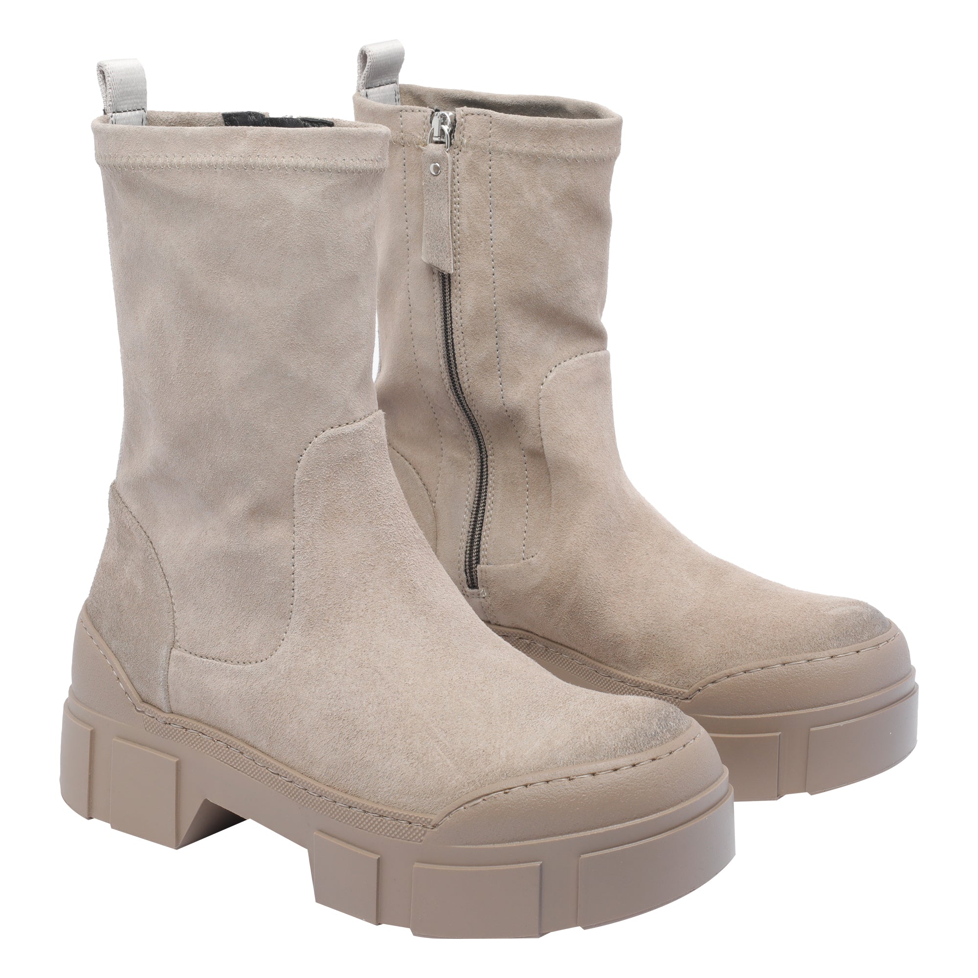 Vic Matie Boots Beige Suede Leather/ Rubber Sole