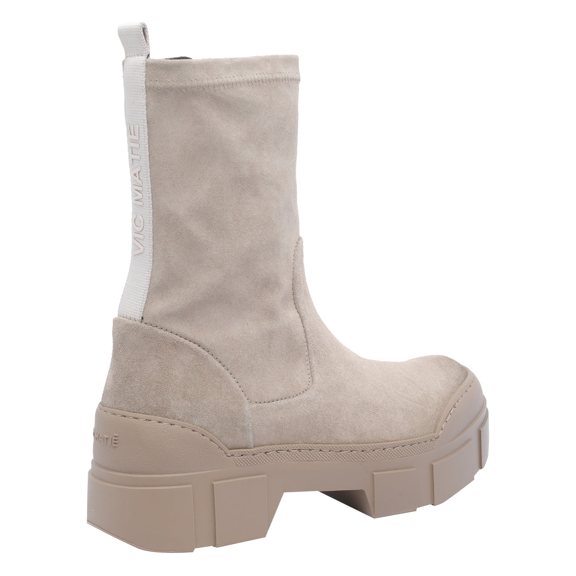 Vic Matie Boots Beige Suede Leather/ Rubber Sole