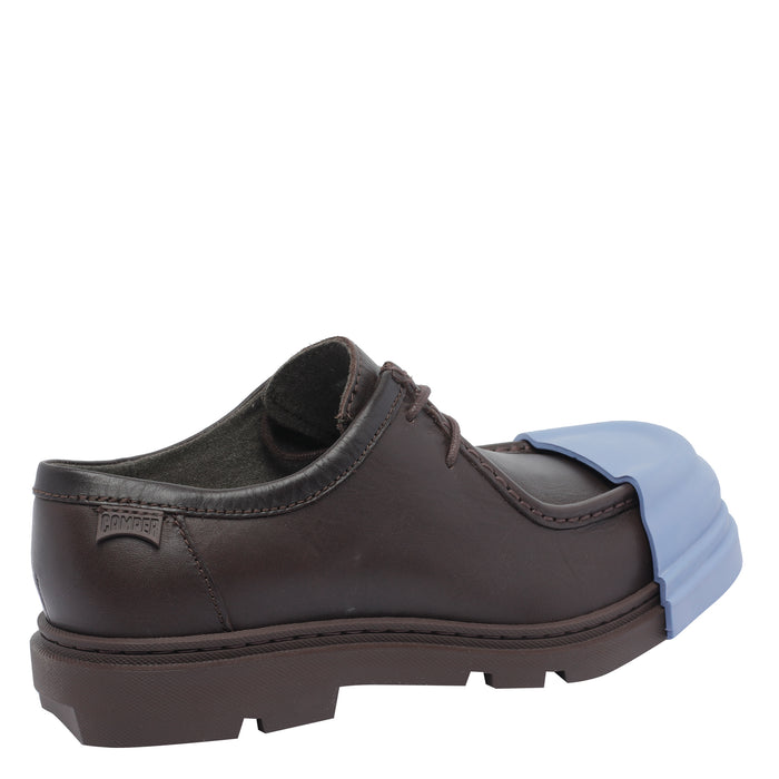 Camper Flat Shoes Brown Calf Leather/rubber Sole