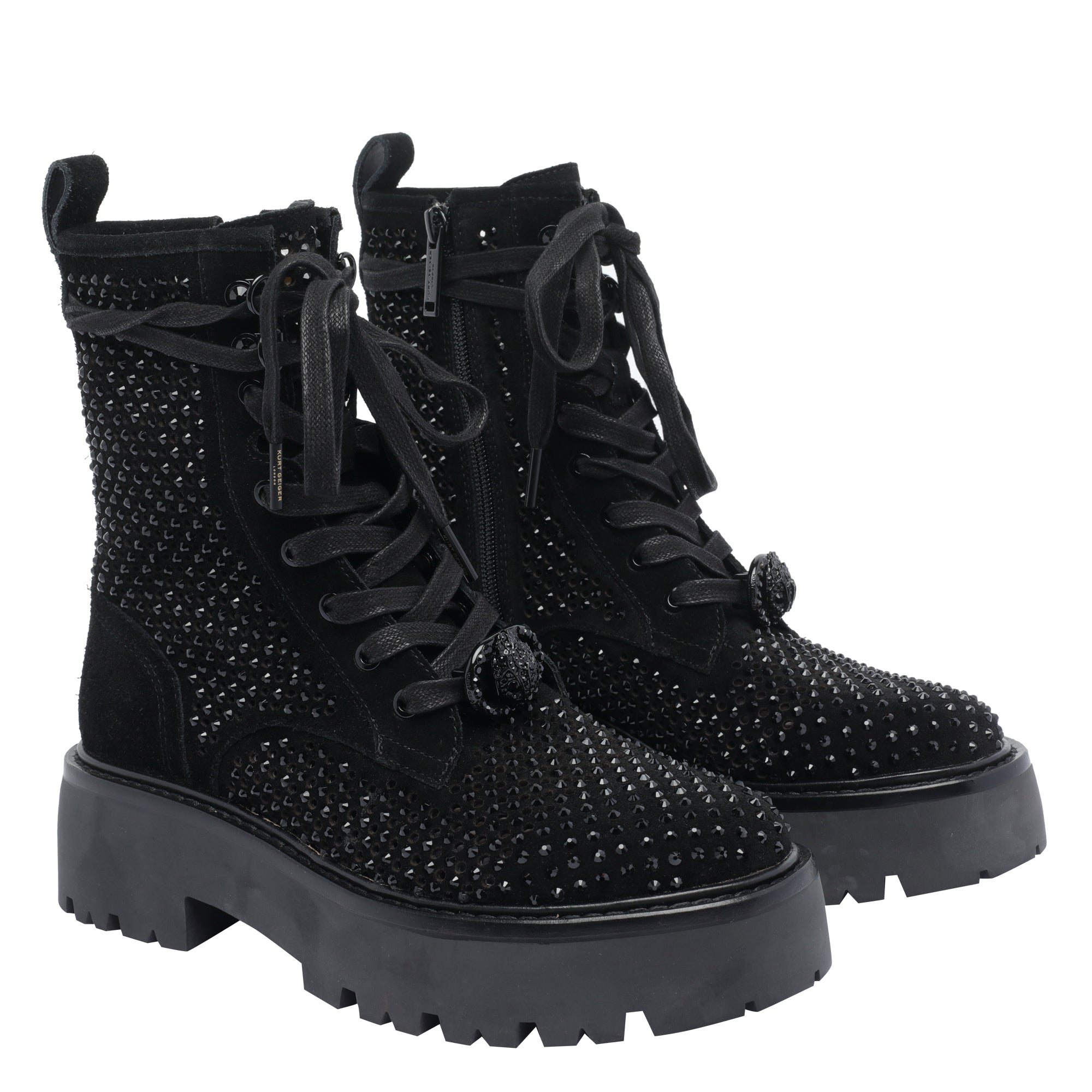 Kurt Geiger Boots Black Calf Leather/ Ruber Sole