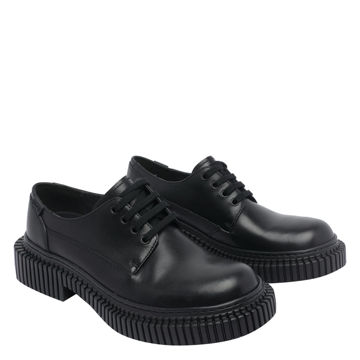 Camper Flat Shoes Black Calf Leather/rubber Sole