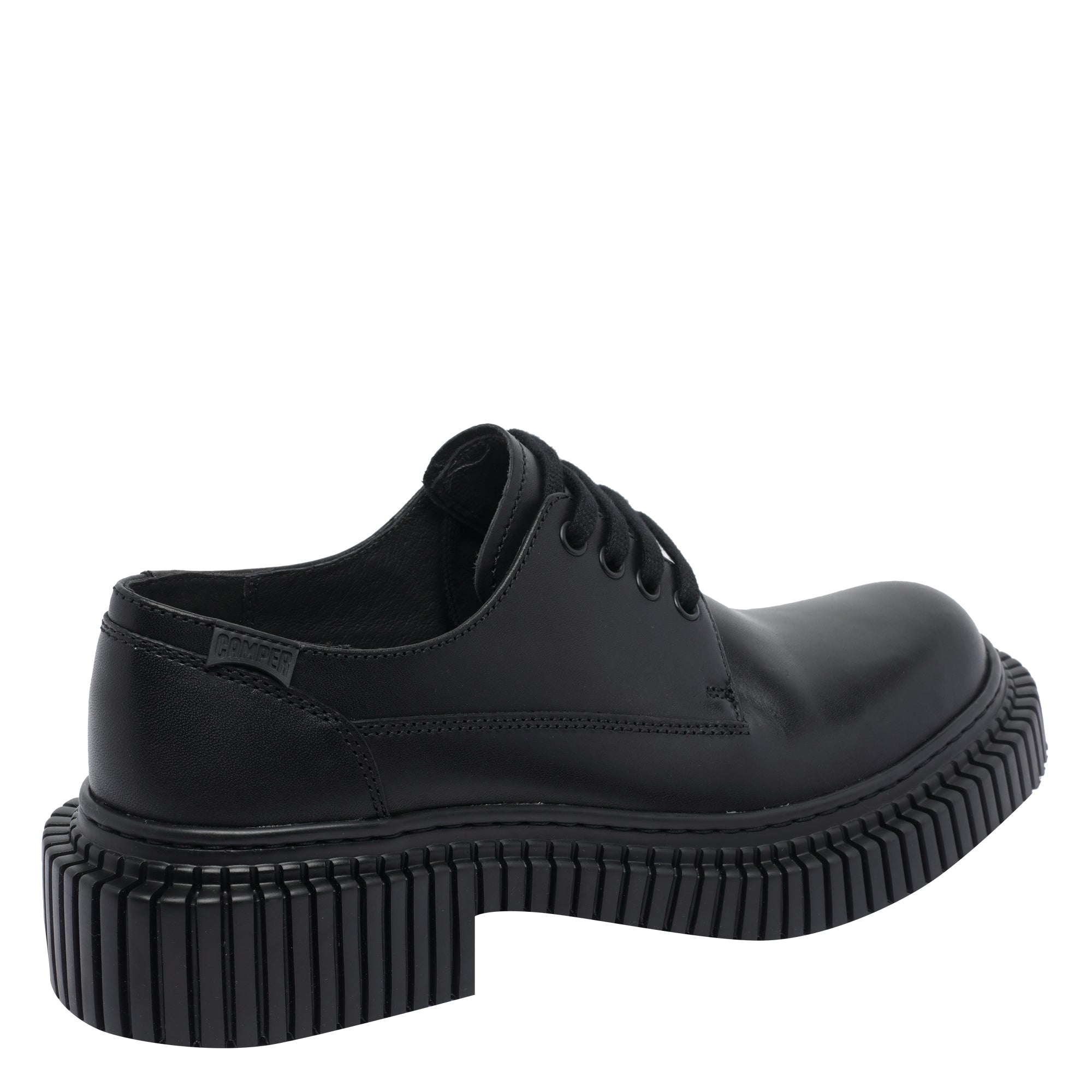 Camper Flat Shoes Black Calf Leather/rubber Sole