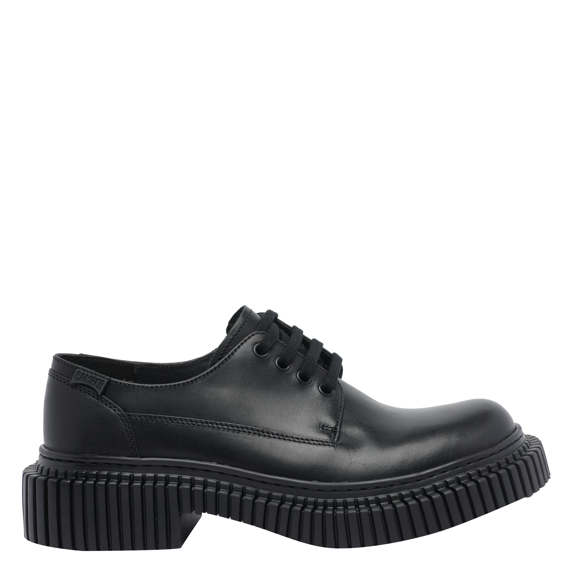 Camper Flat Shoes Black Calf Leather/rubber Sole