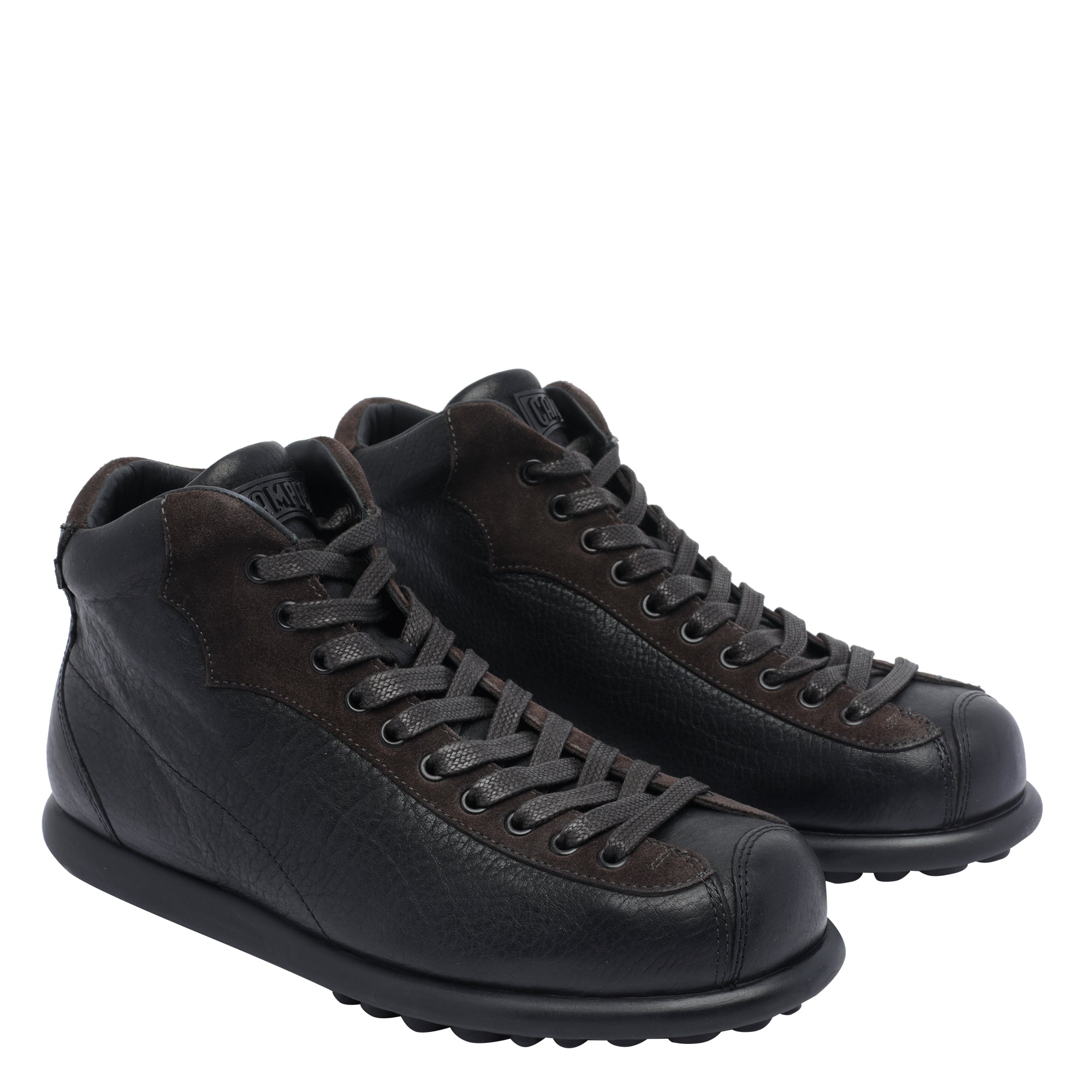 Camper Boots Black Calf Leather/rubber Sole