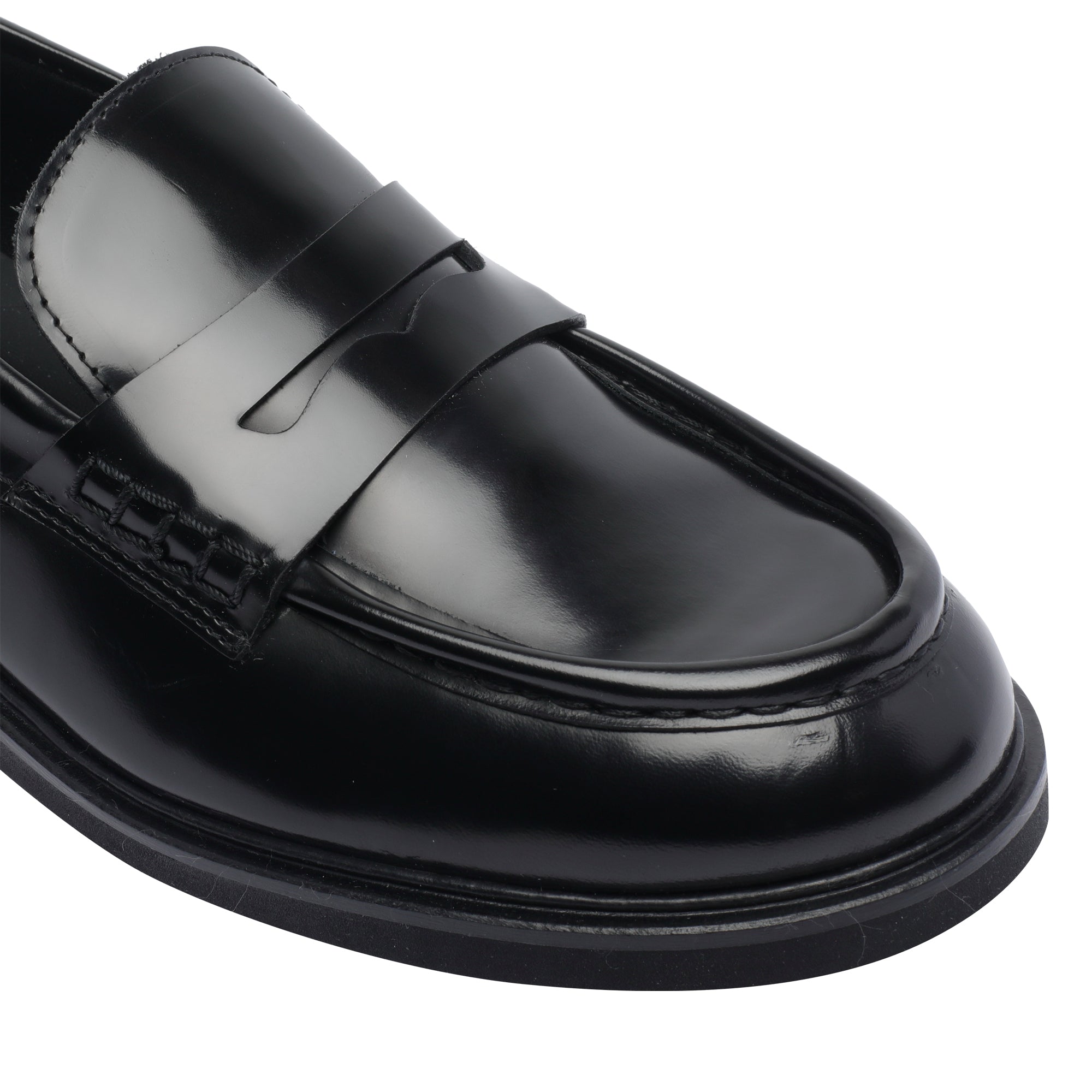 Poeve Flat Shoes Black Calf Leather/rubber Sole