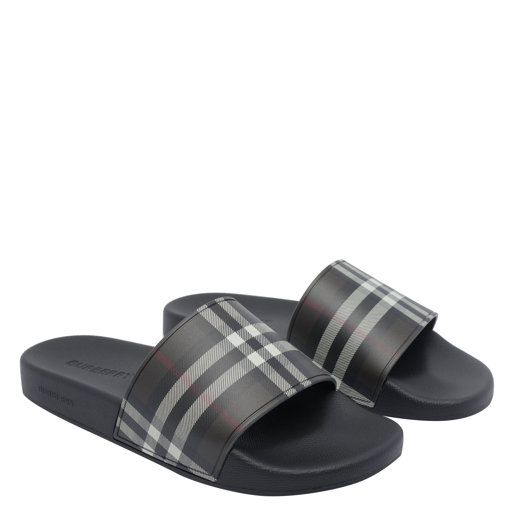 Burberry Sandals Black Fabric/ Rubber Sole