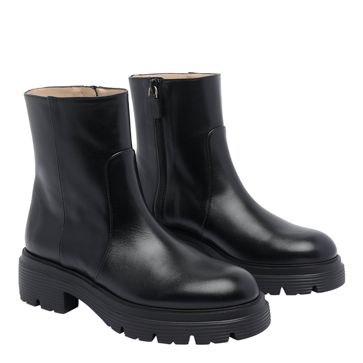 Stuart Weitzman Boots Black Calf Leather/rubber Sole