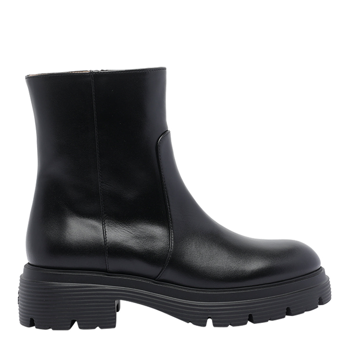 Stuart Weitzman Boots Black Calf Leather/rubber Sole