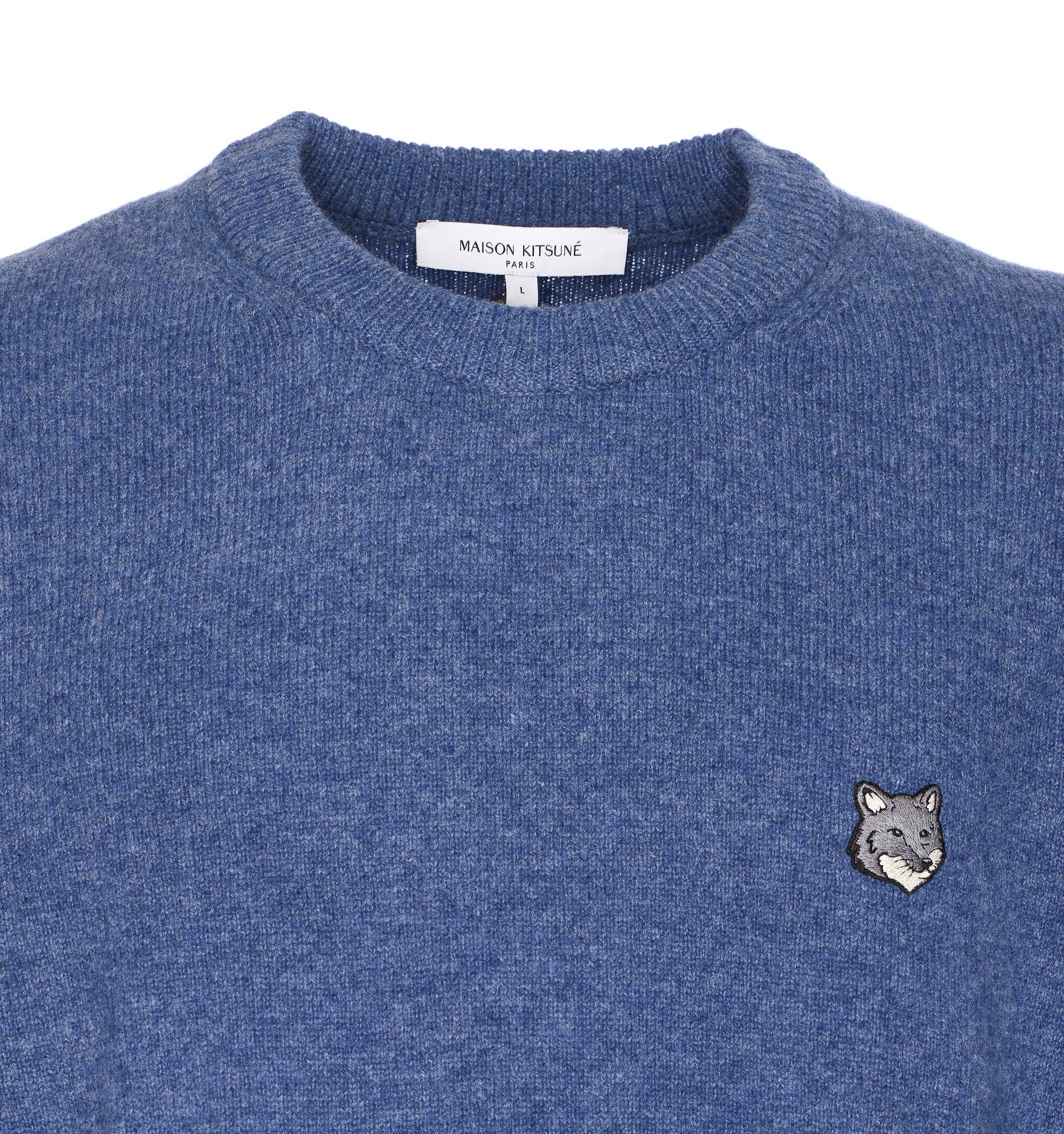 Maison Kitsune Sweaters Blue Wool