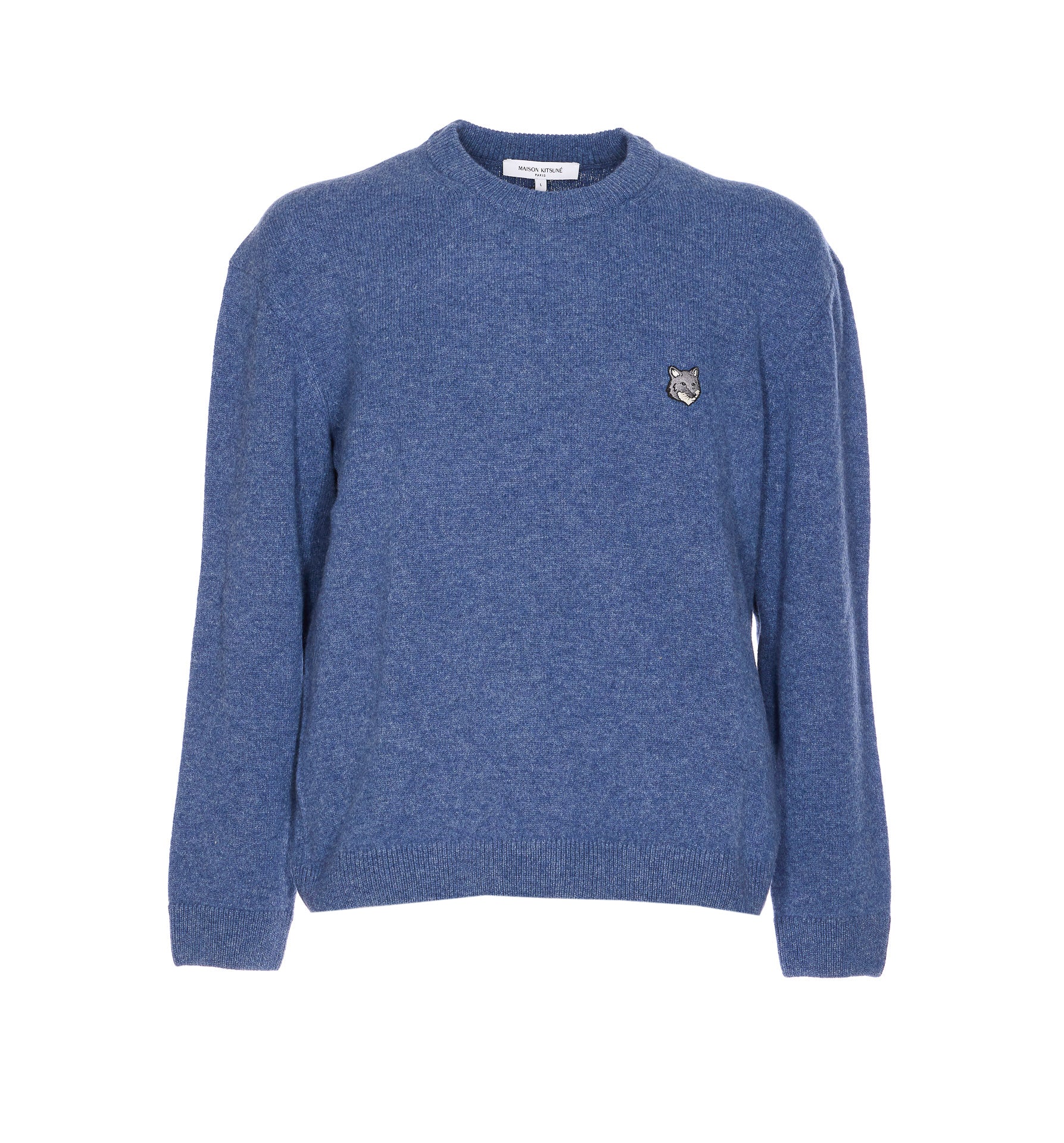 Maison Kitsune Sweaters Blue Wool