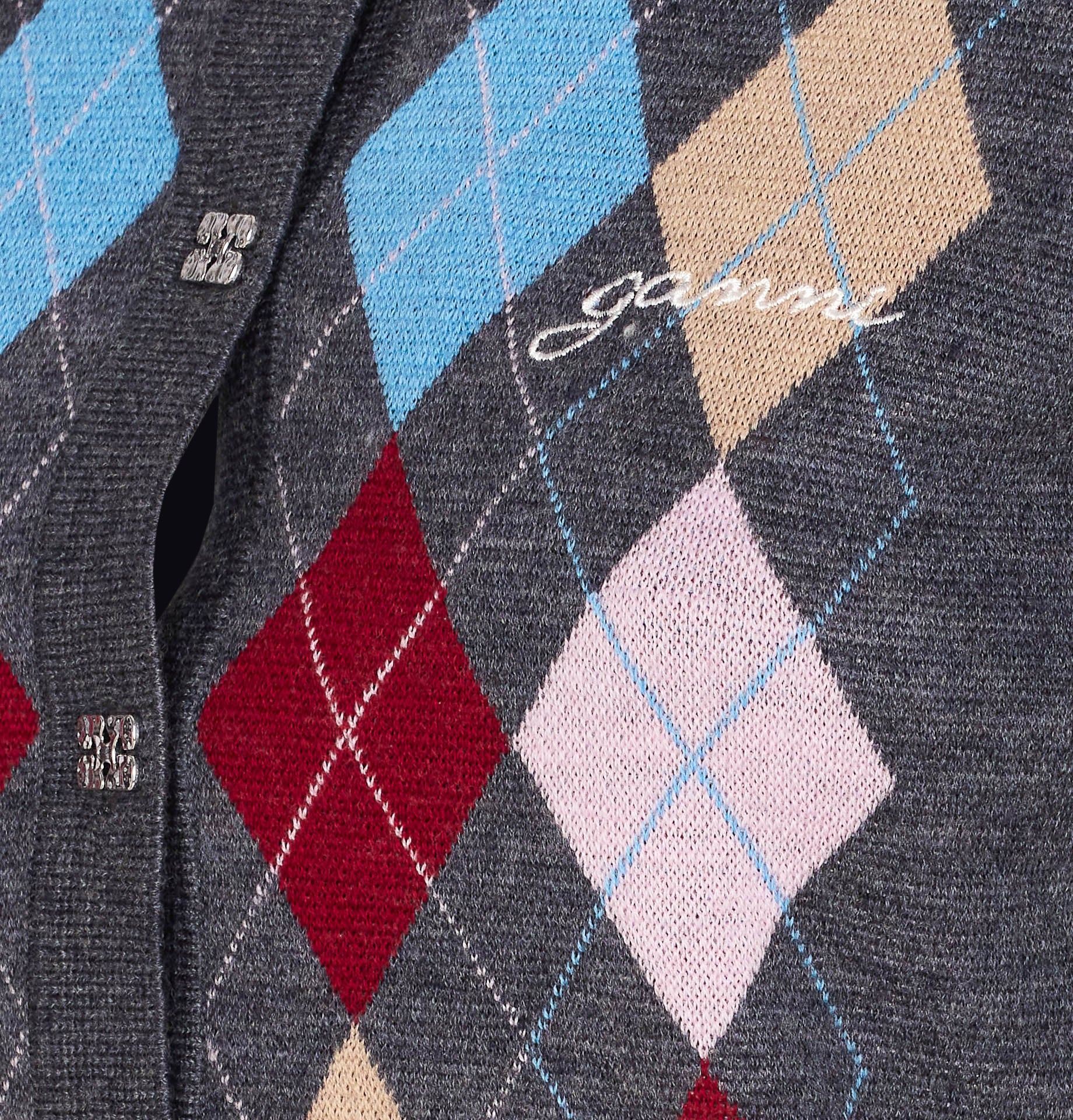 Ganni T-Shirts And Polos Grey Merino Wool