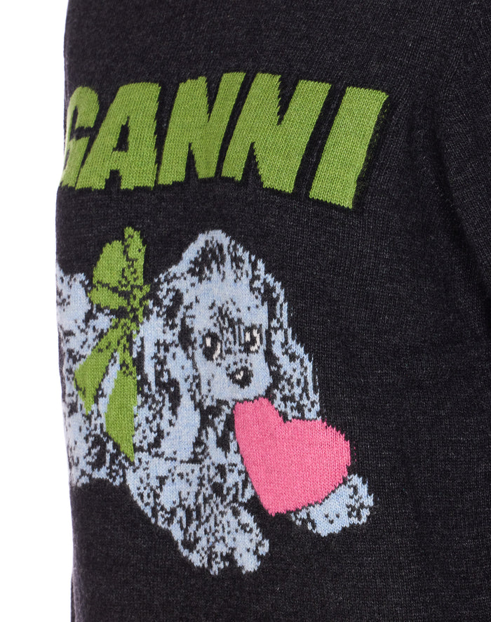 Ganni Sweaters Grey Wool