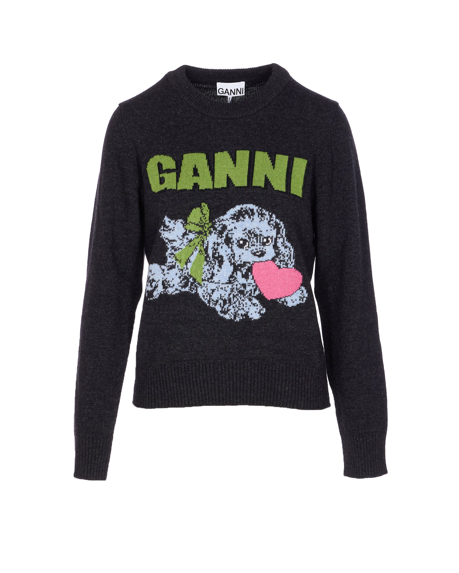 Ganni Sweaters Grey Wool