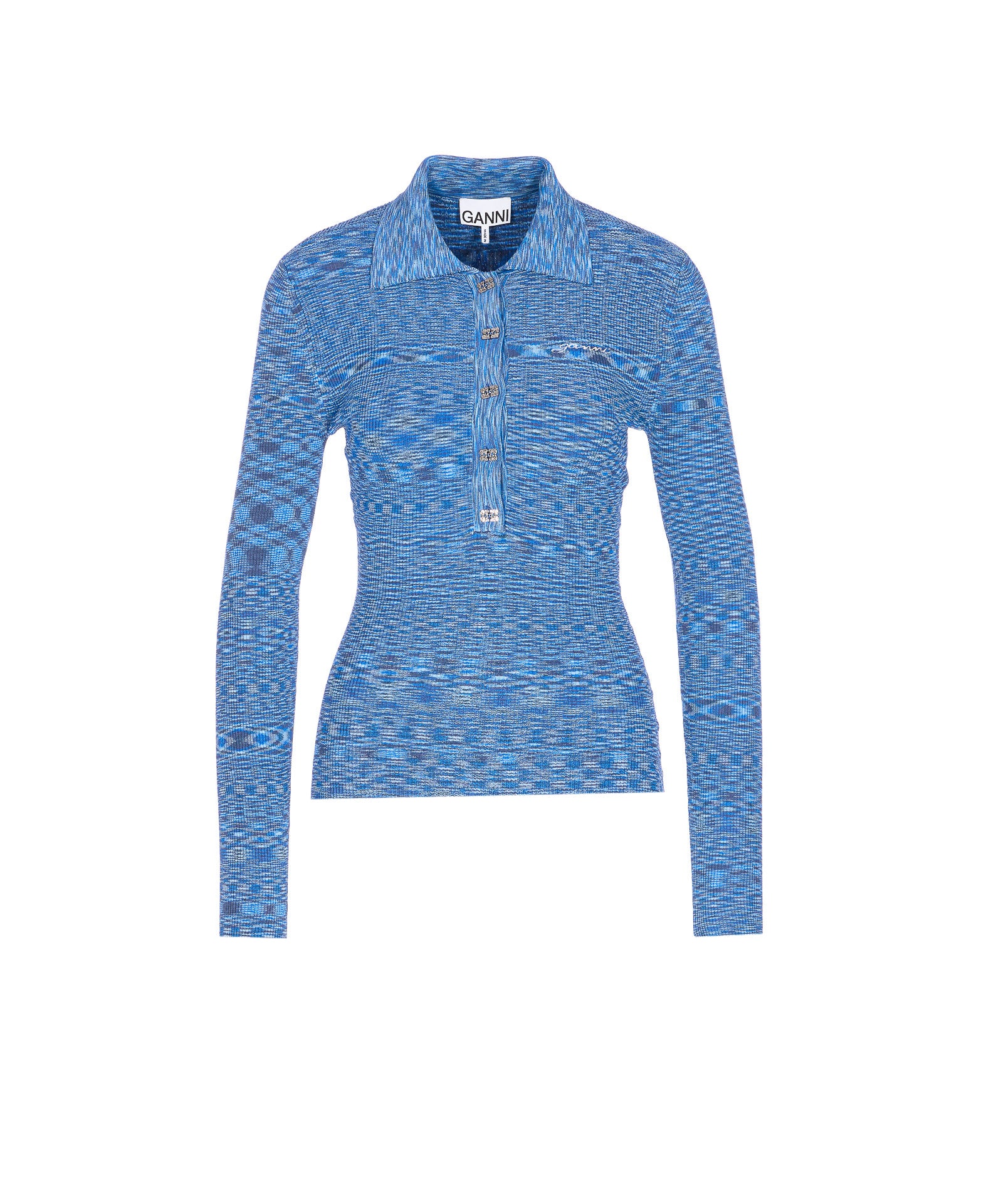 Ganni T-Shirts And Polos Blue Viscose