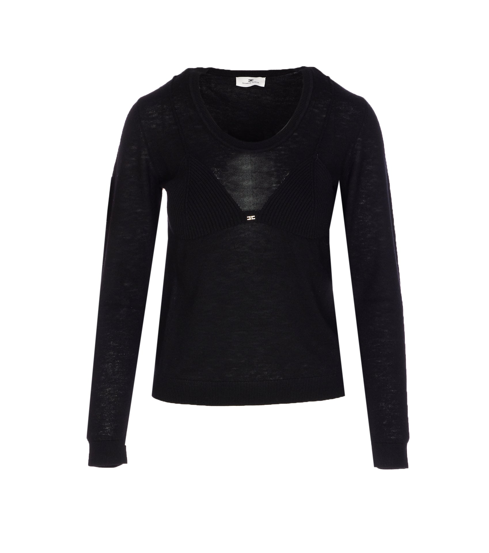 Elisabetta Franchi Sweaters Black Virgin Wool
